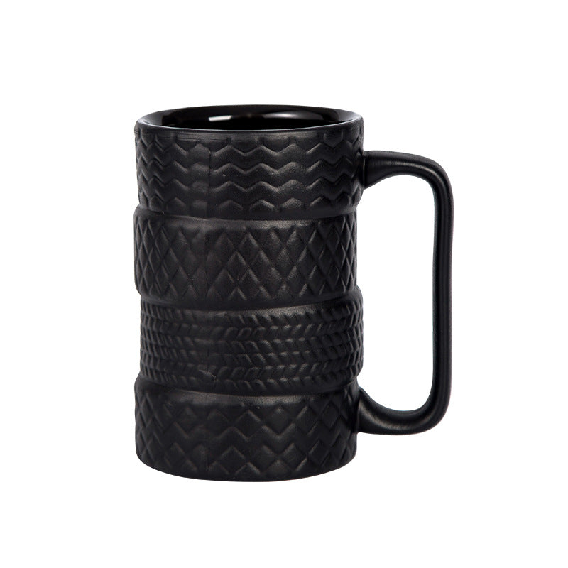 Large Capacity Tire-Shaped Ceramic Novelty Mug