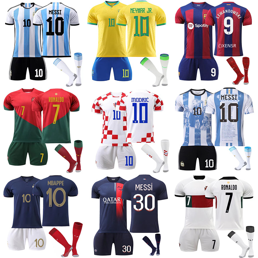 Wholesale Argentina Messi 10 & Ronaldo 7 Soccer Kit