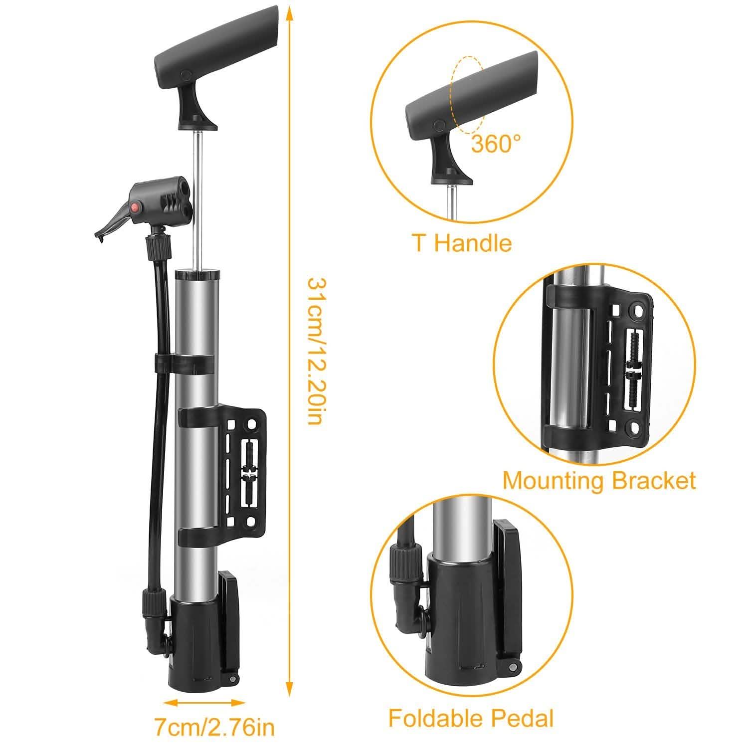 Mini Bike Pump Portable Bicycle Tire Inflator - PitchMade