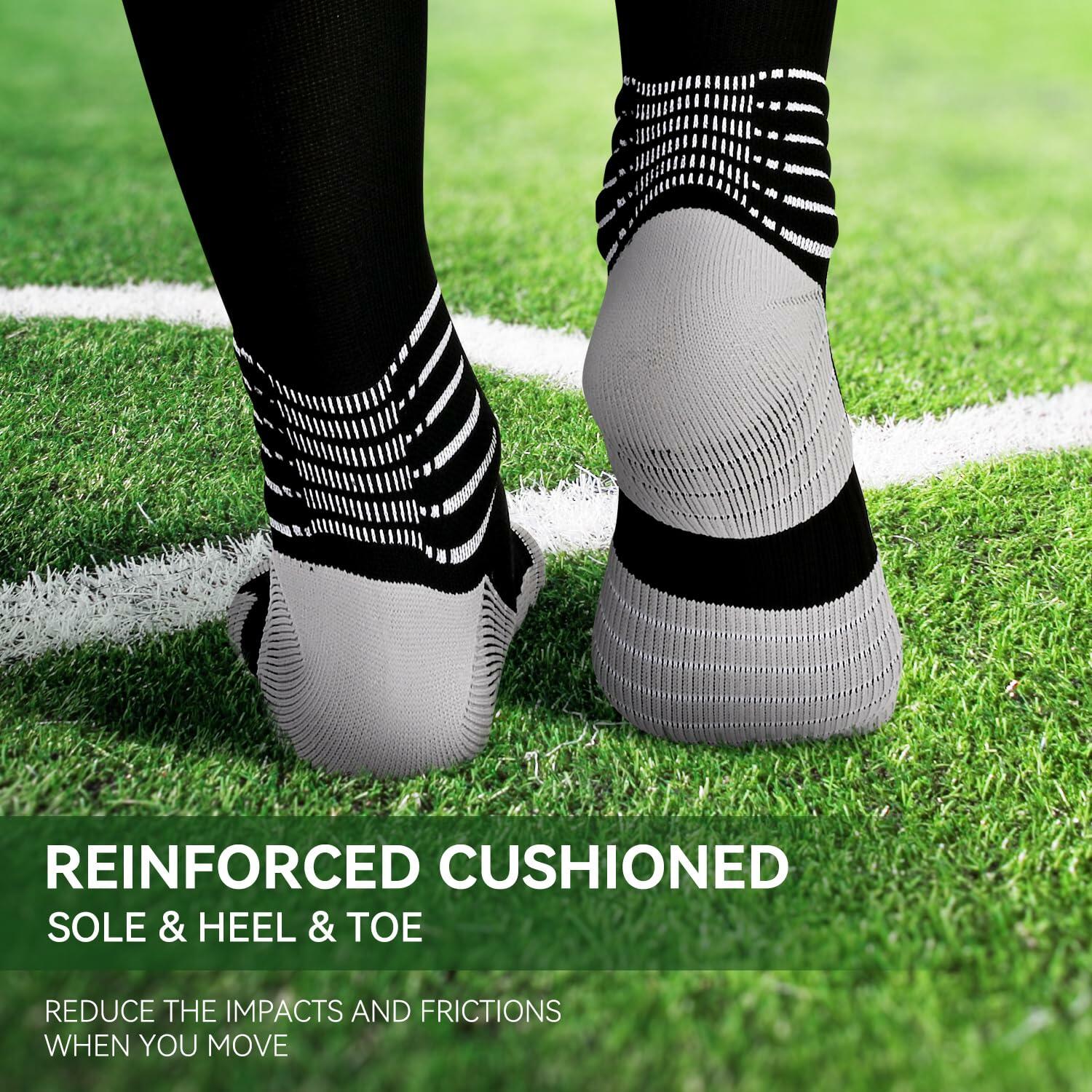 IRAMY Compressive Soccer Socks Youth Ankle Support Coolmax Wicking 2 Pack - M - PitchMade
