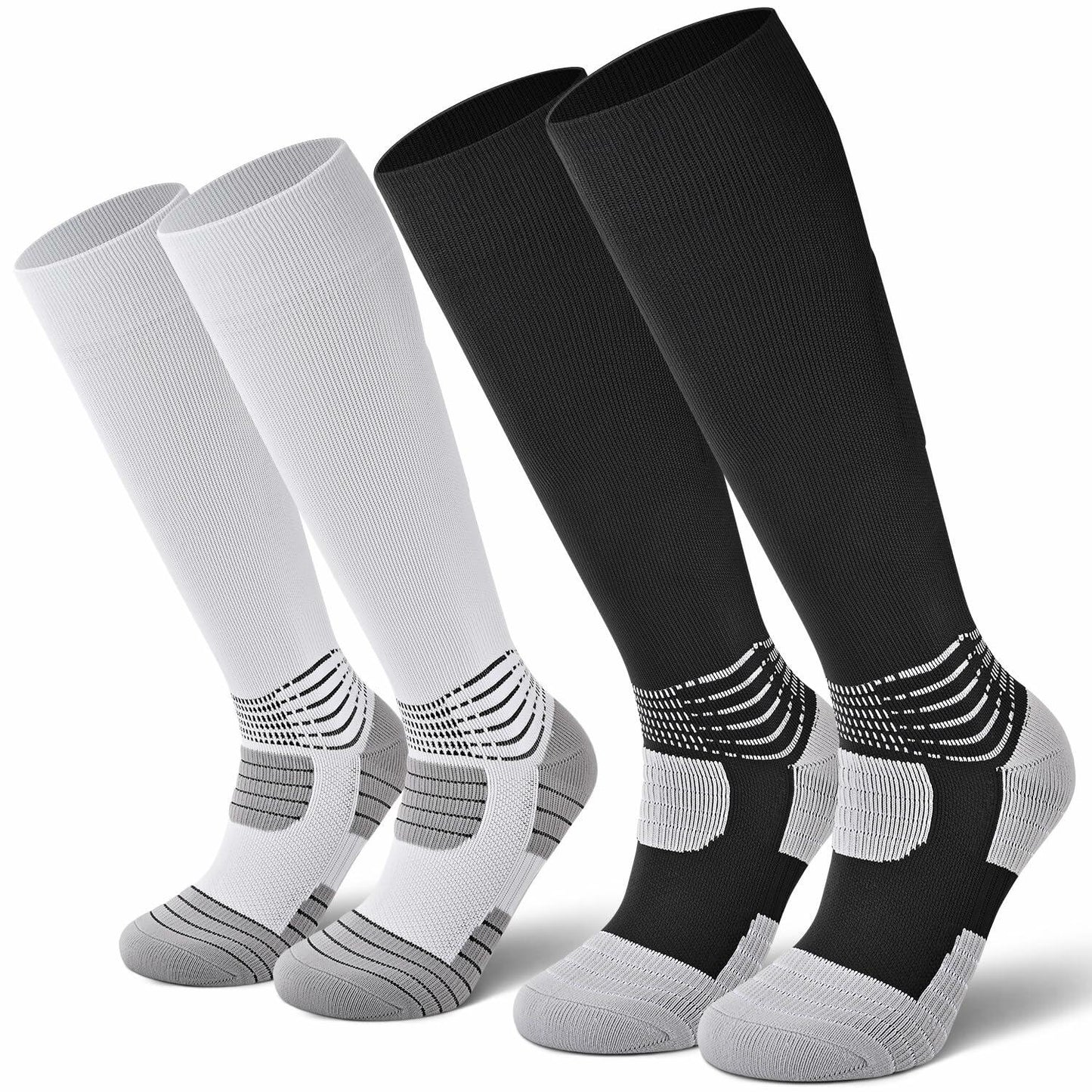 IRAMY Compressive Soccer Socks Youth Ankle Support Coolmax Wicking 2 Pack - M - PitchMade