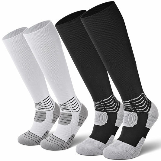 IRAMY Compressive Soccer Socks Youth Ankle Support Coolmax Wicking 2 Pack - M - PitchMade